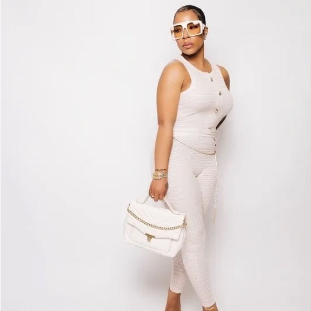Women's Sleeveless Jumpsuit in Cream